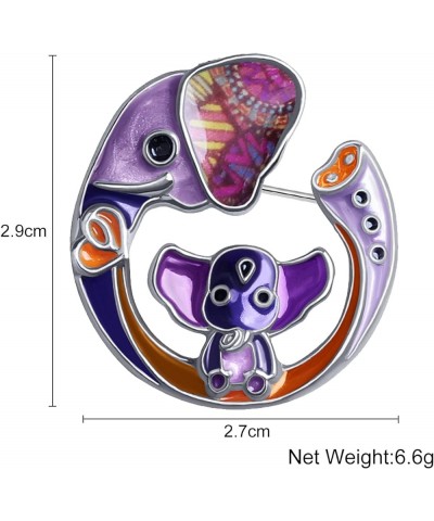 Metal Enamel Shiny Rhinestone Elephant Brooch Elegant Animals Pin Lapel Clothes Scarf Women Teens Jewelry Gift Violet $8.84 B...