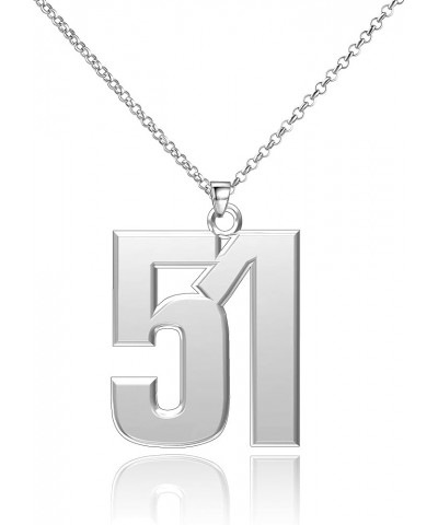 925 Sterling Silver Number Pendant Necklace 0-99 Charms Number Necklace Silver 51 $18.47 Necklaces