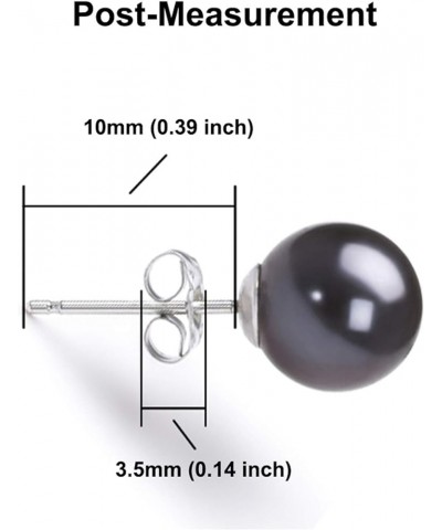 AAAA Black Akoya Cultured Pearl Earrings Stud 14K Gold Settings Earrings Stud for Women - White Gold 4.0mm $41.25 Earrings