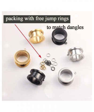 6 PCS 6mm-25mm Hypoallergenic 316 Stainless Steel Hot Silver Gold Black Ear Piercing Tunnels for Dangles DIY Ear Gauges Weddi...