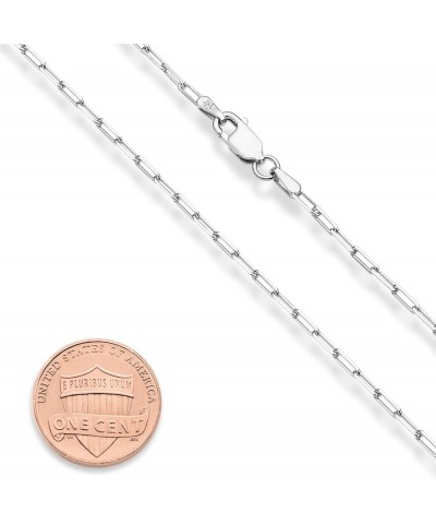 Solid 925 Sterling Silver Italian 2mm Paperclip Link Chain Necklace for Women, Made in Italy Length 30 Inches $10.15 Necklaces