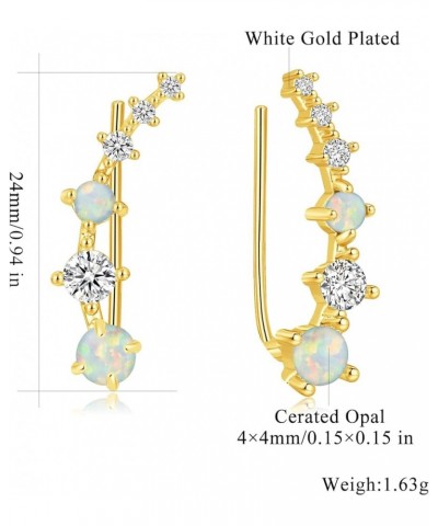 Star Opal Ear Cuffs Climber Earrings, 14K Gold CZ Ear Crawler Earrings for Women Girls Small Cartilage Stud Earrings Fashion ...