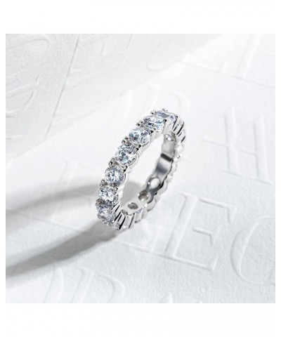 14K White Gold Plated Cubic Zirconia Eternity Ring | 4.0mm CZ Eternity Band | Wedding Band Ring For Women $15.19 Others