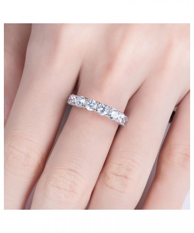 14K White Gold Plated Cubic Zirconia Eternity Ring | 4.0mm CZ Eternity Band | Wedding Band Ring For Women $15.19 Others