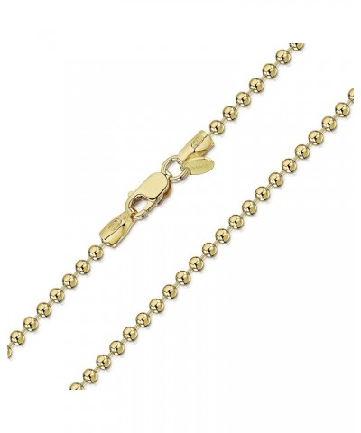 18K Gold Plated on Sterling Silver 2 mm Ball Chain Necklace Various Styles 20 inch / 50 cm $18.26 Necklaces