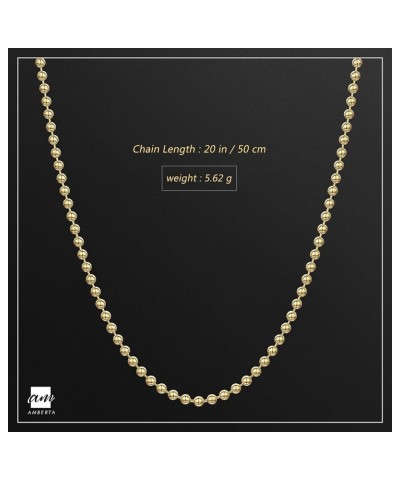 18K Gold Plated on Sterling Silver 2 mm Ball Chain Necklace Various Styles 20 inch / 50 cm $18.26 Necklaces