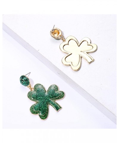 2 Pairs St. Patrick's Day Earrings for Women, Glitter Shamrock Earrings Green Irish Lucky Earrings, St. Patrick's Day Accesso...