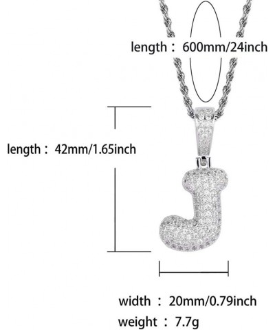 Stainless Steel Iced Out Letter Necklace A-Z 26 Capital Initial Alphabet Name Necklace Rope Chain for Women Men Girl Gold Sil...