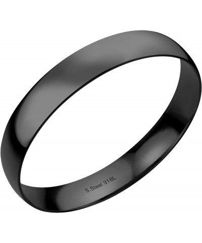 12mm Wide Stainless Steel Solid Slip On Bangle Bracelet for Women Black $10.79 Bracelets