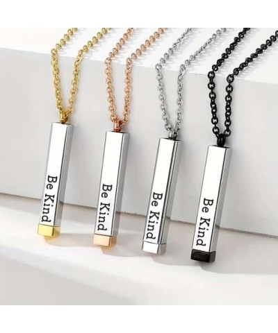 Be Kind Of A Necklace For Women Men,Engraving Hidden Message Necklace Stainless Steel Pendant Silver Chain Funny Necklace For...