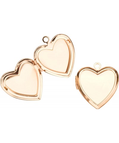 Plain Heart Locket Pendant Gold Finished Fits Three 17x17mm Photos 26x23mm Sold Per Pack for 2 $7.41 Necklaces