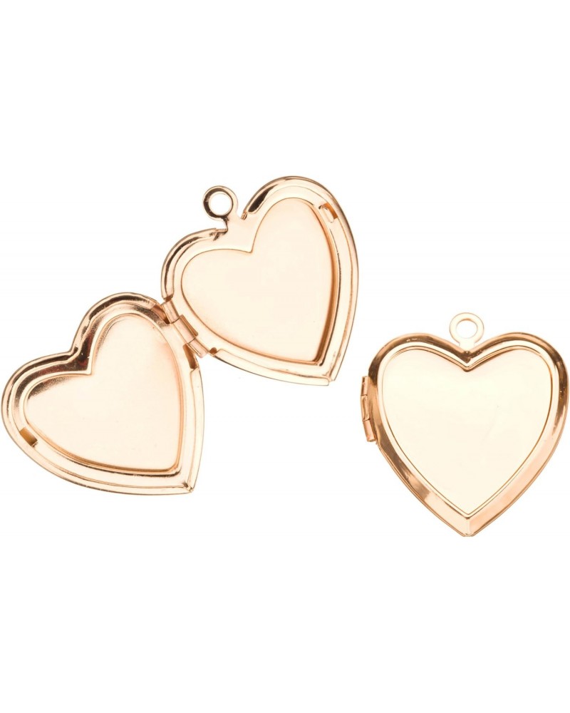 Plain Heart Locket Pendant Gold Finished Fits Three 17x17mm Photos 26x23mm Sold Per Pack for 2 $7.41 Necklaces