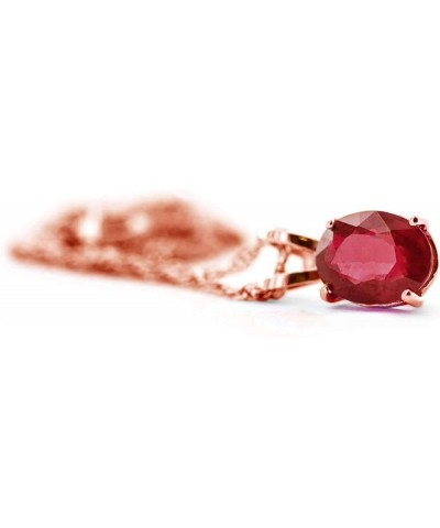 1 ct 14k Solid Rose Gold Necklace Oval-shaped Ruby Pendant 14.0 Inches $91.75 Necklaces