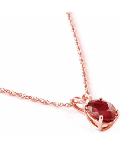 1 ct 14k Solid Rose Gold Necklace Oval-shaped Ruby Pendant 14.0 Inches $91.75 Necklaces