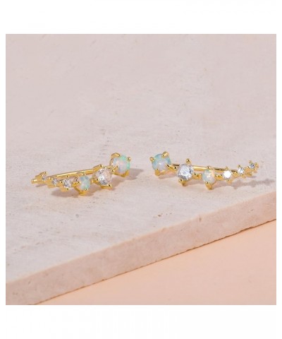 Star Opal Ear Cuffs Climber Earrings, 14K Gold CZ Ear Crawler Earrings for Women Girls Small Cartilage Stud Earrings Fashion ...