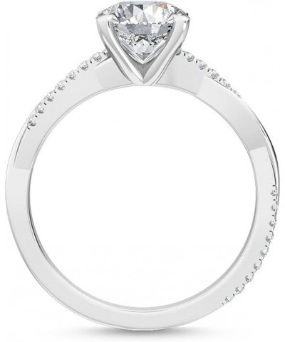 1-5 Carat (ctw) White Gold Round Cut LAB GROWN Diamond Side Stone Engagement Ring (Color E-F Clarity VS2-SI1) 4.5 Platinum $1...