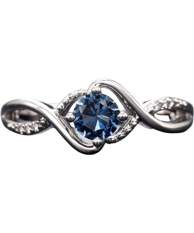 925 Sterling Silver Plated Round Blue Cubic Zirconia Infinity Wedding Band Ring Engagement Ring for Women Blue $4.31 Rings