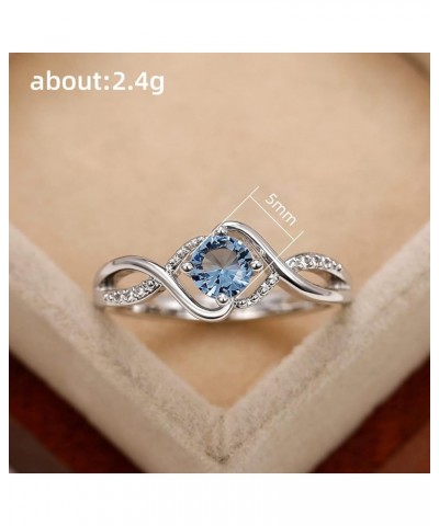 925 Sterling Silver Plated Round Blue Cubic Zirconia Infinity Wedding Band Ring Engagement Ring for Women Blue $4.31 Rings