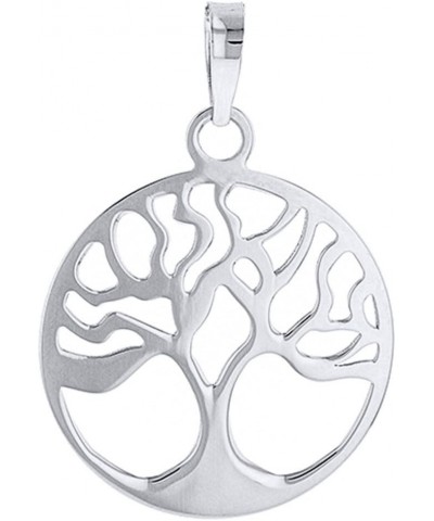 Solid 14k White Gold Tree of Life Disk Chain Pendant Necklace 18 Inches $51.15 Necklaces