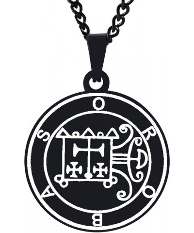 Laser Engraved Demon Orobas Goetic Seal Lesser Key of King Solomon Stainless Steel Pendant Trendy Necklace large 35mm(stainle...