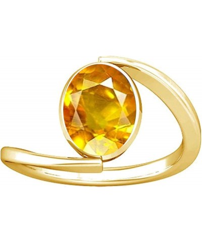 6.25-6.50 Carat Yellow Sapphire Pukhraj Gemstone Panchdhatu Ring For Women 3 $41.65 Rings