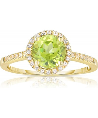 10K White and Yellow Gold with 1-2CT Genuine Peridot, Blue Topaz, Amethyst, Aquamarine, Citrine, Garnet with White Topaz Acce...