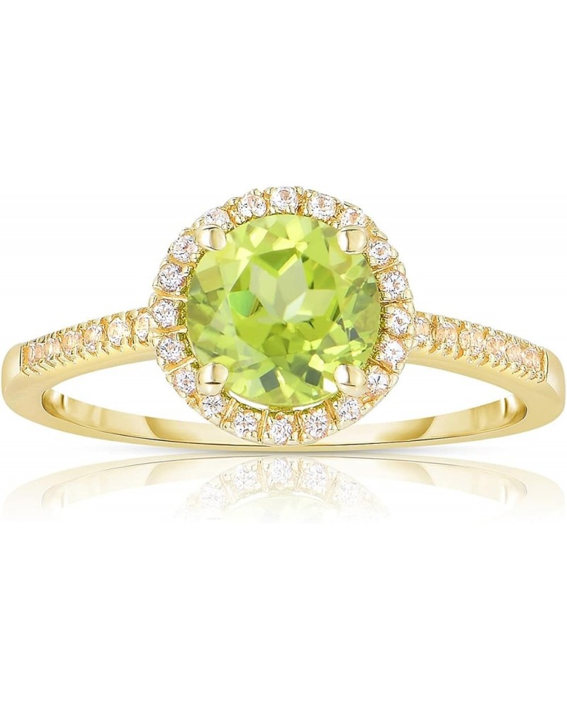 10K White and Yellow Gold with 1-2CT Genuine Peridot, Blue Topaz, Amethyst, Aquamarine, Citrine, Garnet with White Topaz Acce...