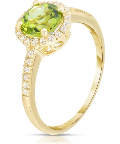 10K White and Yellow Gold with 1-2CT Genuine Peridot, Blue Topaz, Amethyst, Aquamarine, Citrine, Garnet with White Topaz Acce...