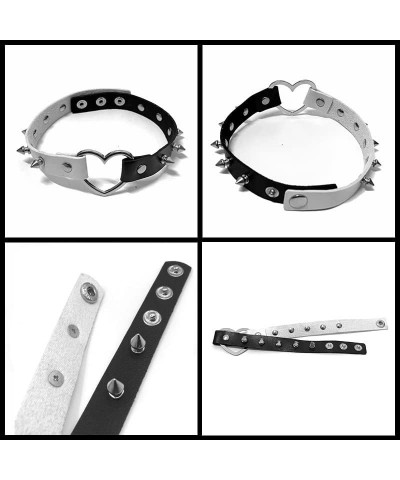 3Pcs Leather Goth Jewelry Choker and Bracelets Set Punk Cosplay Costume Accessories for Women Men Teen Girls A-Black and Whit...