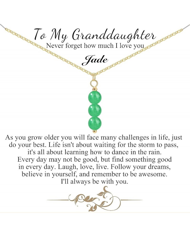 Jade Necklaces for Women Her Bestie Granddaughter Daughter Mom Best Friend Teacher Green Crystal Necklace for Birthday Christ...