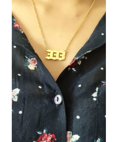 Angel Numbers Necklaces,Women Girls Dainty Gold Silver 111 1111 222 333 444 555 666 777 888 8888 999 Pendant Necklace Spiritu...