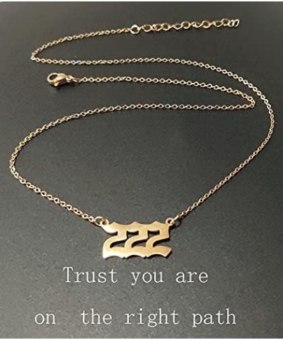 Angel Numbers Necklaces,Women Girls Dainty Gold Silver 111 1111 222 333 444 555 666 777 888 8888 999 Pendant Necklace Spiritu...