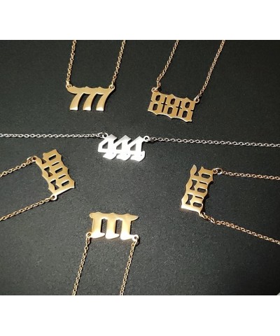 Angel Numbers Necklaces,Women Girls Dainty Gold Silver 111 1111 222 333 444 555 666 777 888 8888 999 Pendant Necklace Spiritu...