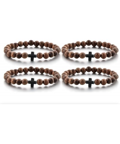 Christian Prayer Beads Bracelet – Wooden Beads & Cross – Multiple Sizes! 4 Pack: Small $5.50 Bracelets