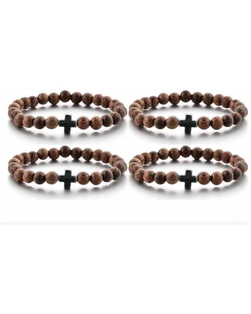 Christian Prayer Beads Bracelet – Wooden Beads & Cross – Multiple Sizes! 4 Pack: Small $5.50 Bracelets