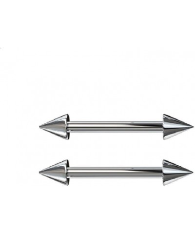 316L Stainless Steel Spiked Straight Barbells, Sold as a Pair 1/2" (12mm) length $7.69 Body Jewelry