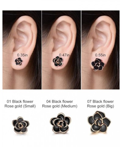 Rose Flower Stud Earrings for Sensitive Ears Hypoallergenic, Cute Gold And Silver Ear Studs for Women Girl, Nickel Free 0.47 ...