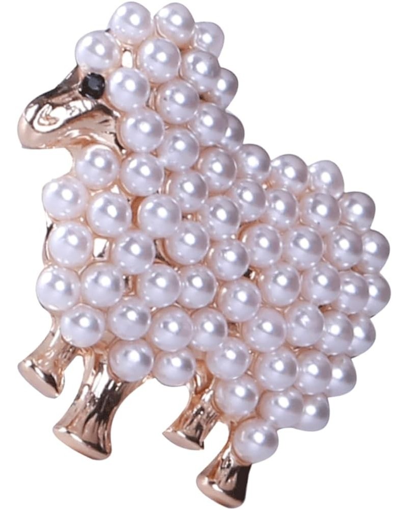 2pcs Sheep Brooch Decorative Pins Clothing Brooch Retro Brooch Pearl Brooch Decorative Brooch Pin 3x2.9CM Rose Gold $9.17 Bro...