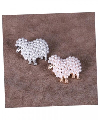 2pcs Sheep Brooch Decorative Pins Clothing Brooch Retro Brooch Pearl Brooch Decorative Brooch Pin 3x2.9CM Rose Gold $9.17 Bro...