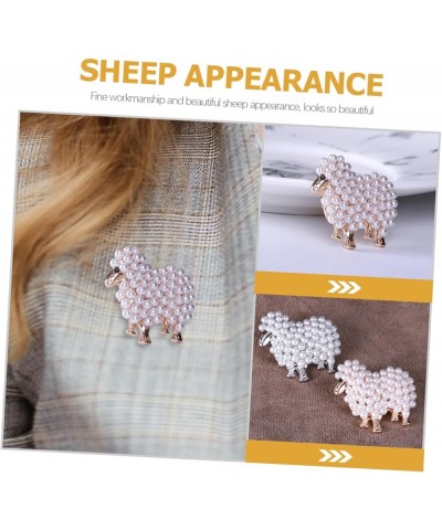 2pcs Sheep Brooch Decorative Pins Clothing Brooch Retro Brooch Pearl Brooch Decorative Brooch Pin 3x2.9CM Rose Gold $9.17 Bro...