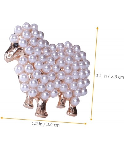 2pcs Sheep Brooch Decorative Pins Clothing Brooch Retro Brooch Pearl Brooch Decorative Brooch Pin 3x2.9CM Rose Gold $9.17 Bro...