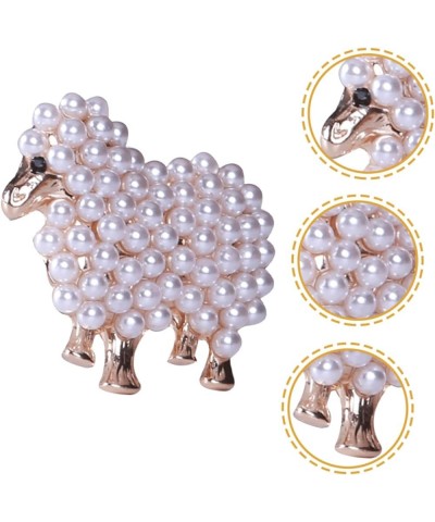 2pcs Sheep Brooch Decorative Pins Clothing Brooch Retro Brooch Pearl Brooch Decorative Brooch Pin 3x2.9CM Rose Gold $9.17 Bro...