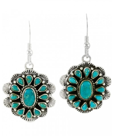 Turquoise Earrings 925 Sterling Silver & Genuine Turquoise (Choose Color) Turquoise $21.60 Earrings