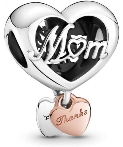 Thank You Mum Heart Charms 925 Sterling Silver Love Thanks Inscript Pendants for Bracelets $13.10 Bracelets