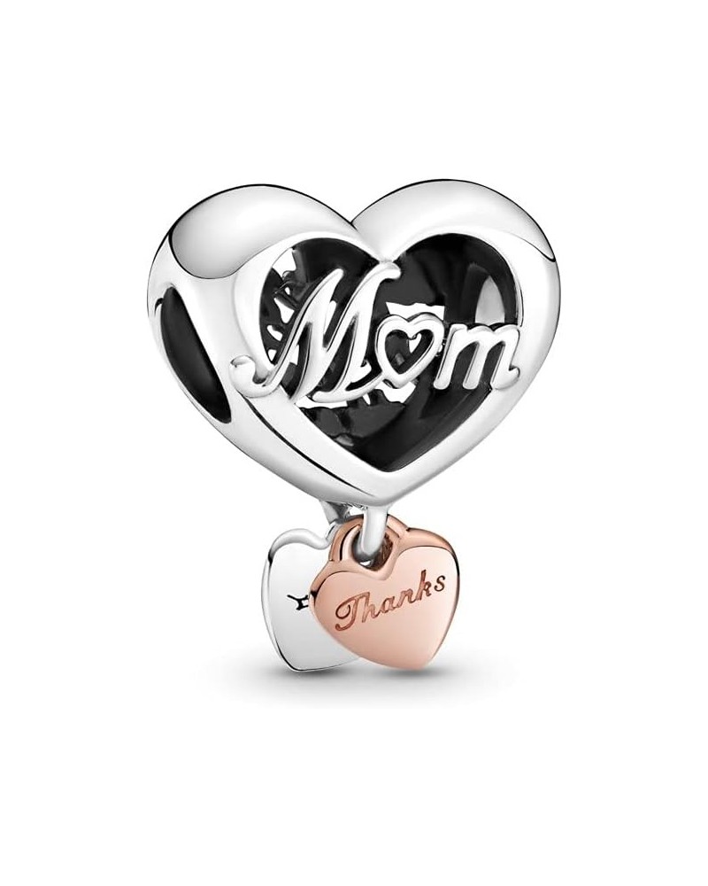 Thank You Mum Heart Charms 925 Sterling Silver Love Thanks Inscript Pendants for Bracelets $13.10 Bracelets