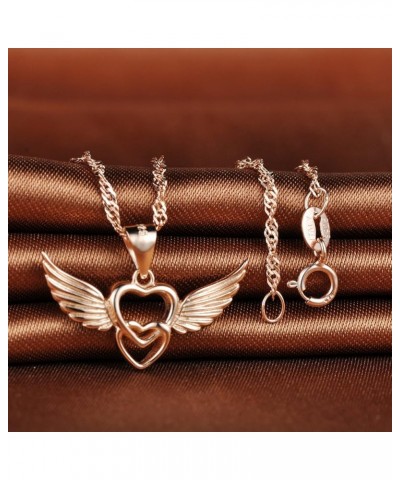 Interlocking Hearts Pendant Women's 925 Sterling Silver Necklace, Rose Gold/Silver rose gold-2 $11.13 Necklaces