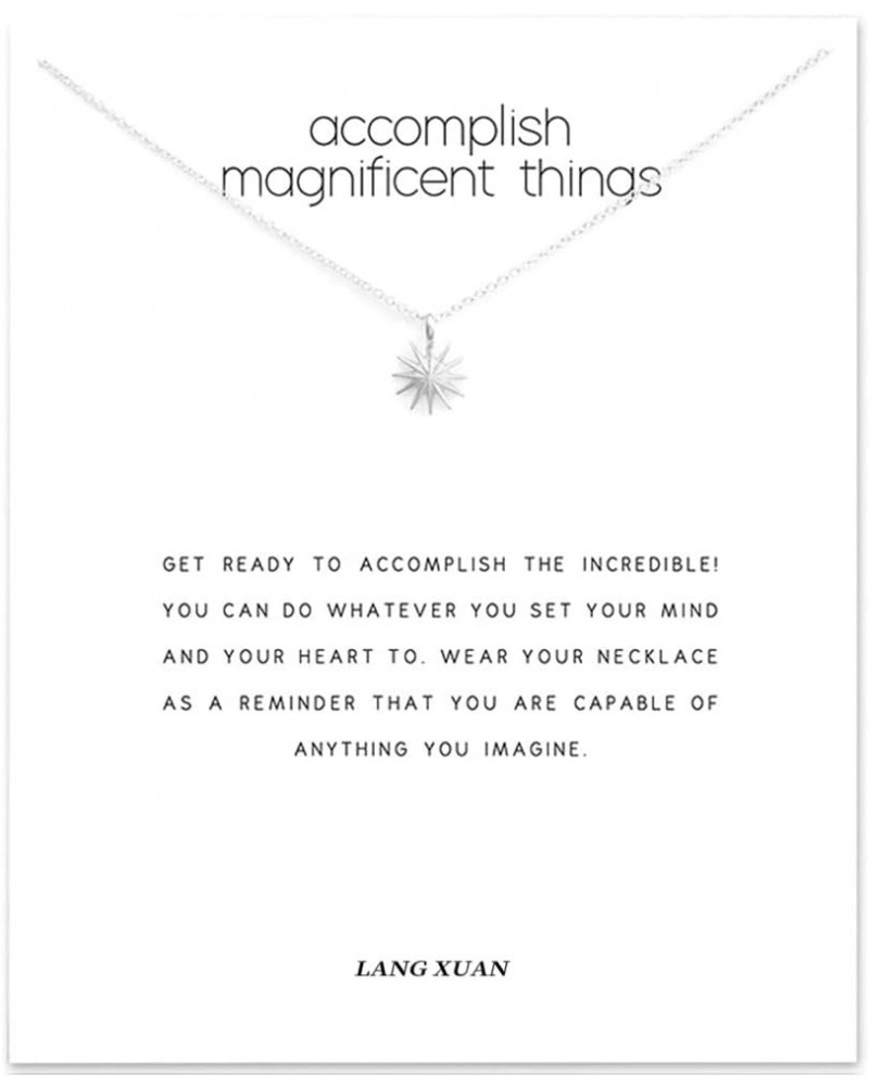 Message Card Sunshine Key Compass Pendant Necklace Friendship Sun Good Luck Elephant Pendant Chain Necklace for Women Gift Si...