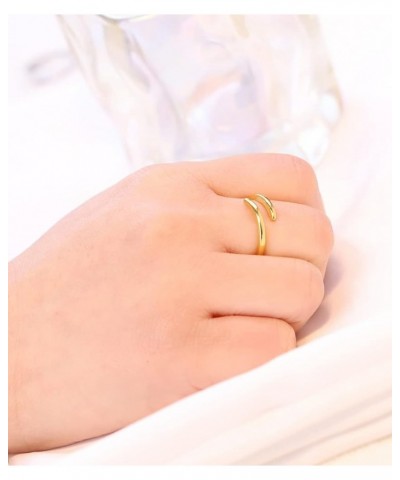 Pointed Classical Simple Plain Promise Ring,Stainless Steel Thin Wedding Band Rings For Women Girls 7 Open Twist-Gold $8.11 R...