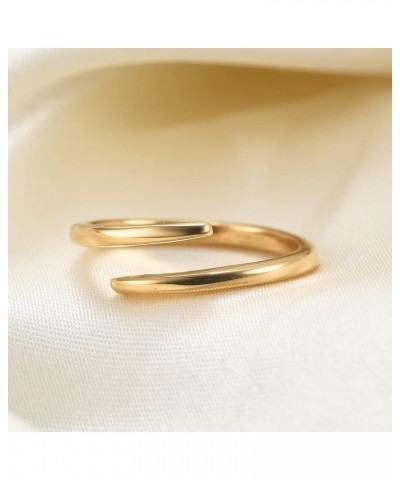 Pointed Classical Simple Plain Promise Ring,Stainless Steel Thin Wedding Band Rings For Women Girls 7 Open Twist-Gold $8.11 R...