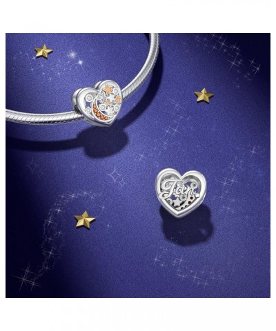 Stars and Moon Birthstone Charms for Charms Bracelet 925 Sterling Silver Love Heart Beads Happy Birthday Charms for Bracelet ...